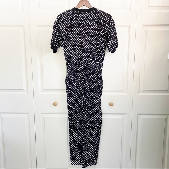 Vintage Starting Point 80s Squiggle Pattern Black & White Pockets Jumpsuit - Picture 11 of 12